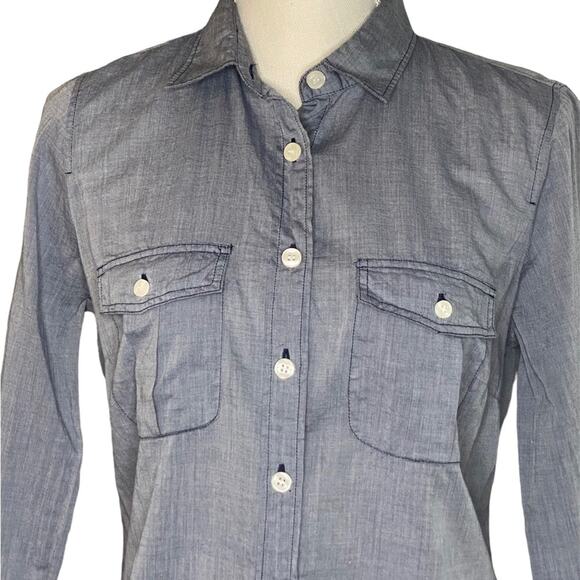 The Perfect Shirt by J.Crew - 100% Cotton Button Down with Front Patch Pockets S - Picture 2 of 7